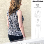 Sinclair Patterns Lulu faux wrap top, set and romper pdf sewing patterns for women