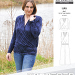 Sinclair Patterns Lulu faux wrap top, set and romper pdf sewing patterns for women