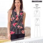 Sinclair Patterns Lulu faux wrap top, set and romper pdf sewing patterns for women