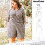 Sinclair Patterns Lulu faux wrap top, set and romper pdf sewing patterns for women