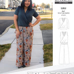 Sinclair Patterns Lulu faux wrap top, set and romper pdf sewing patterns for women