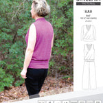 Sinclair Patterns Lulu faux wrap top, set and romper pdf sewing patterns for women