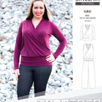 Sinclair Patterns Lulu faux wrap top, set and romper pdf sewing patterns for women