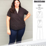 Sinclair Patterns Lulu faux wrap top, set and romper pdf sewing patterns for women