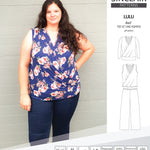 Sinclair Patterns Lulu faux wrap top, set and romper pdf sewing patterns for women