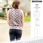 Sinclair Patterns Lulu faux wrap top, set and romper pdf sewing patterns for women