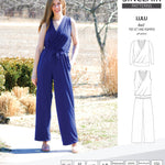 Sinclair Patterns Lulu faux wrap top, set and romper pdf sewing patterns for women