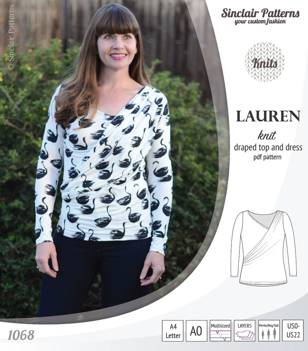 Lauren knit top and dress with front draped accent (PDF) – Sinclair ...