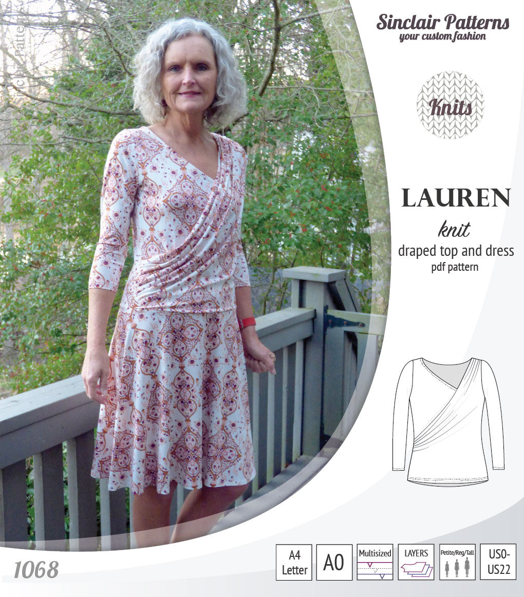 Lauren knit top and dress with front draped accent (PDF) – Sinclair ...