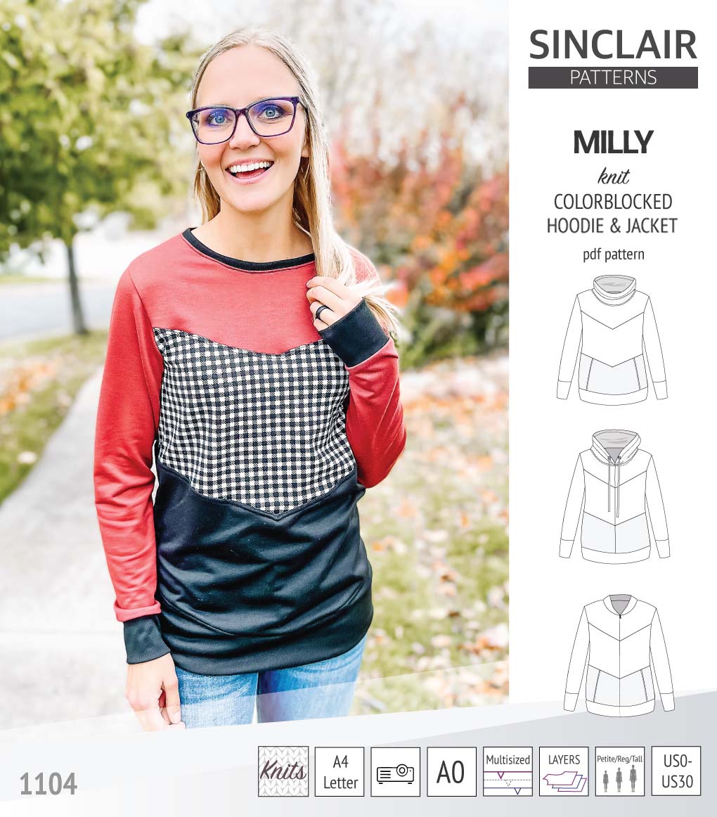 Milly colorblocked hoodie and zip up jacket (PDF) – Sinclair Patterns