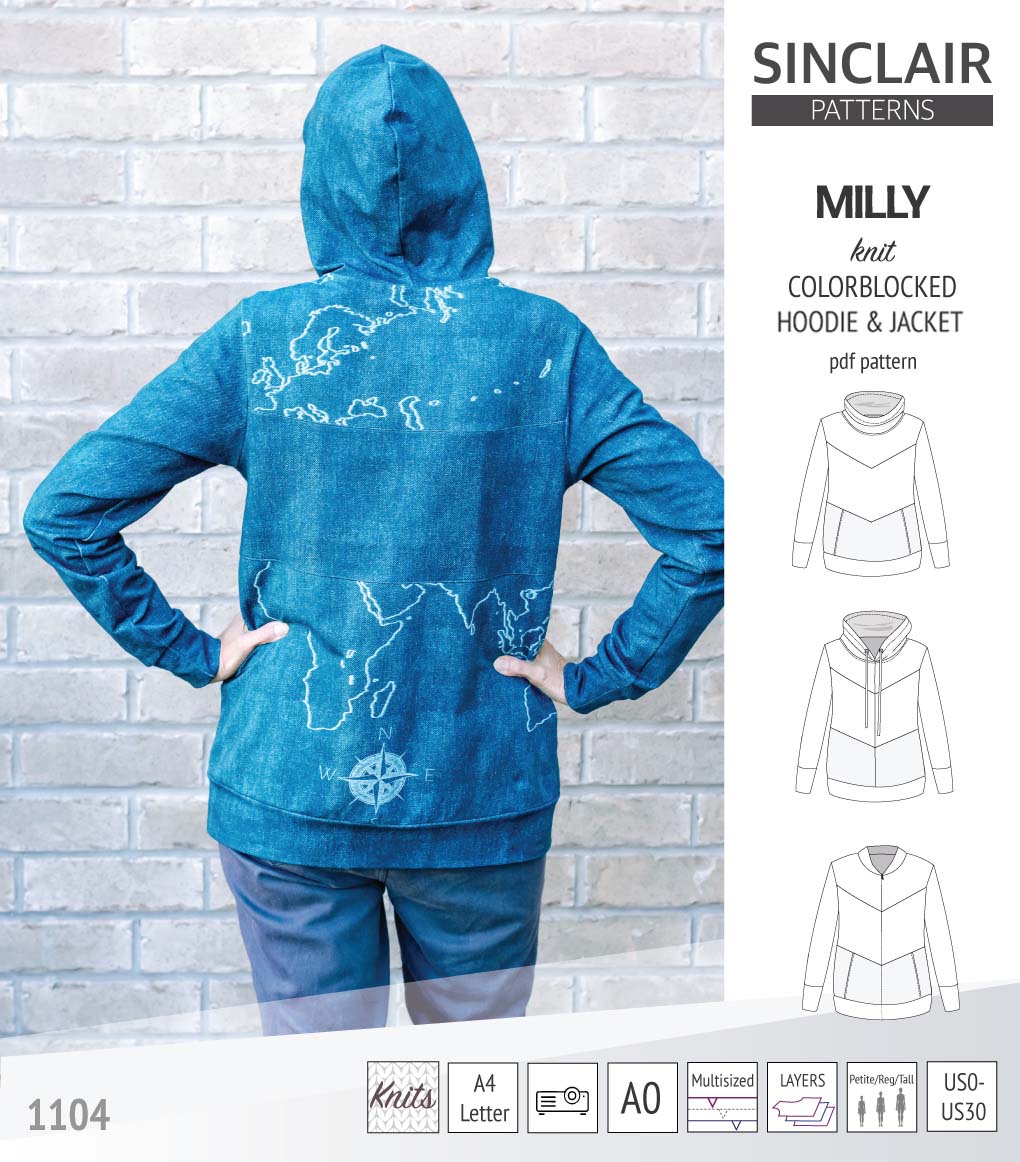 Milly colorblocked hoodie and zip up jacket (PDF) – Sinclair Patterns