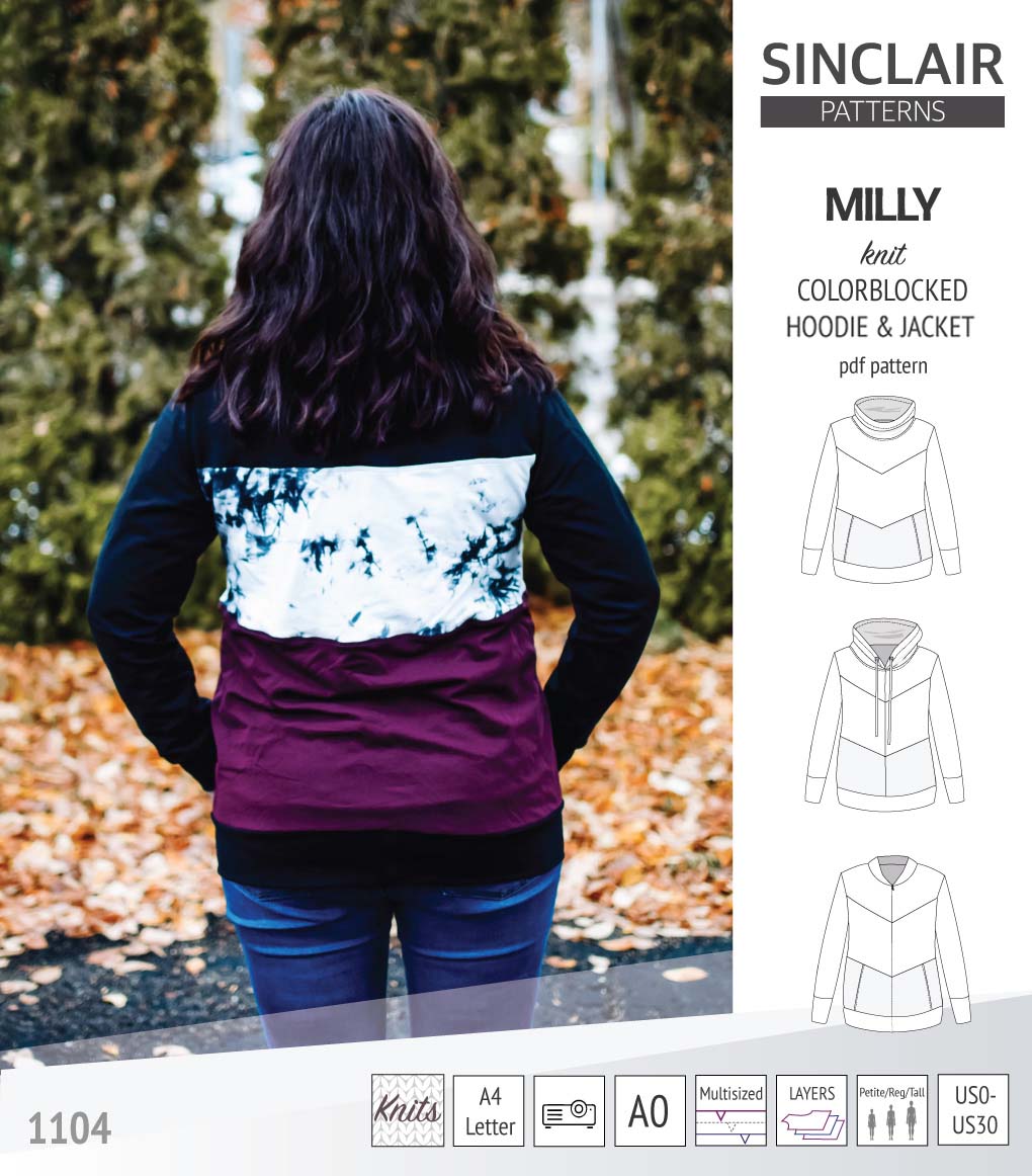 Milly colorblocked hoodie and zip up jacket (PDF) – Sinclair Patterns