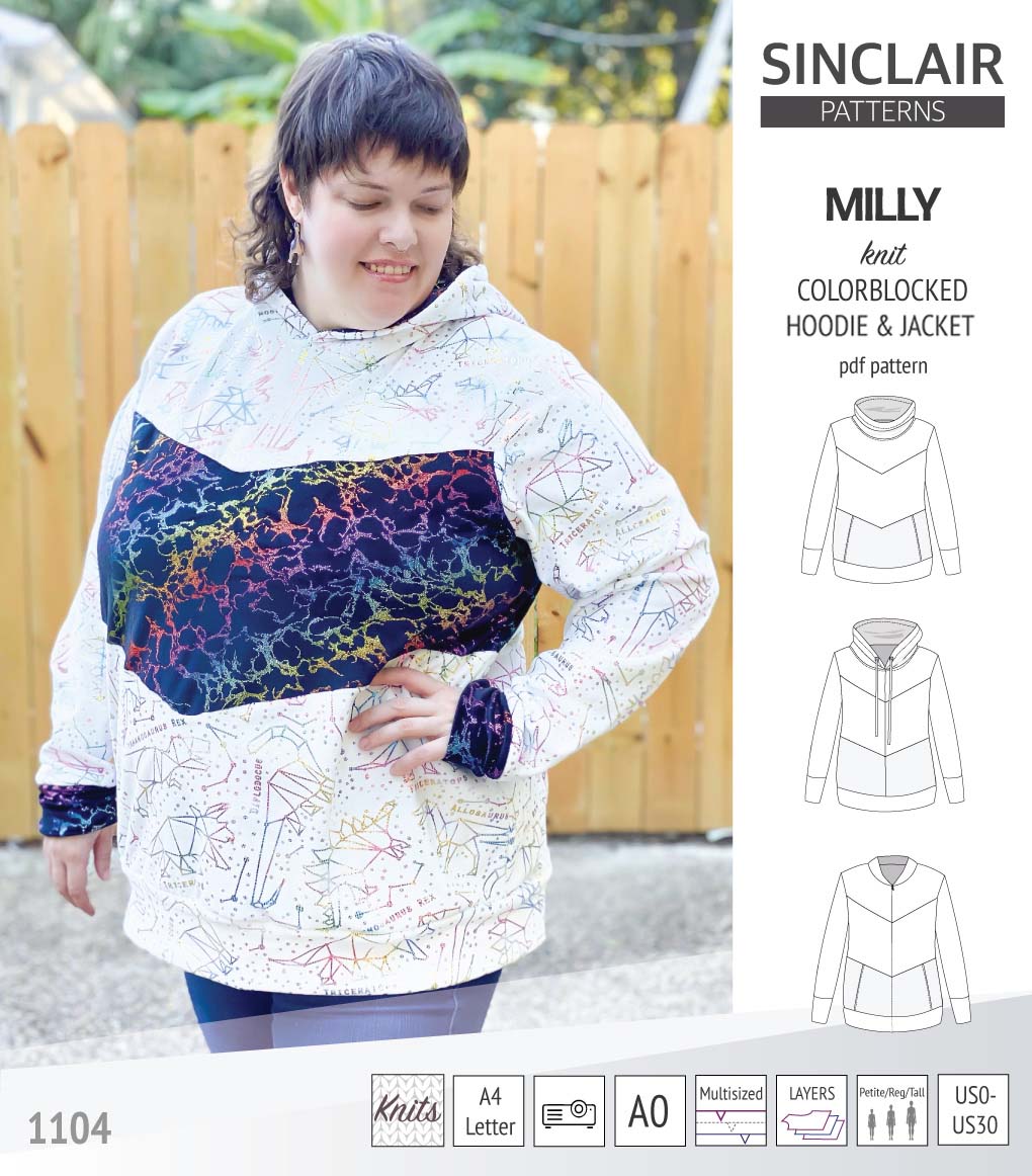 Milly colorblocked hoodie and zip up jacket (PDF) – Sinclair Patterns