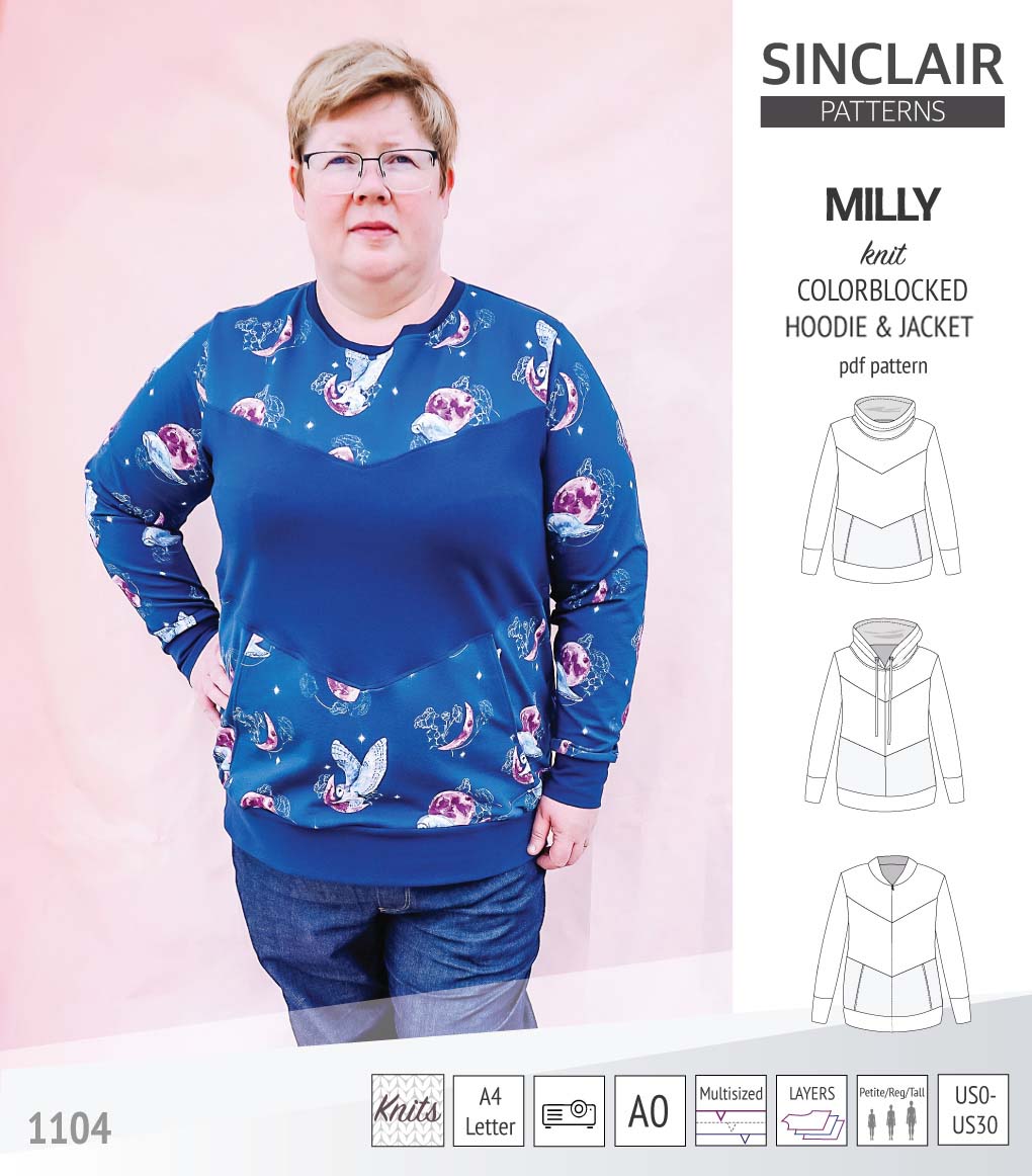 Milly colorblocked hoodie and zip up jacket (PDF) – Sinclair Patterns