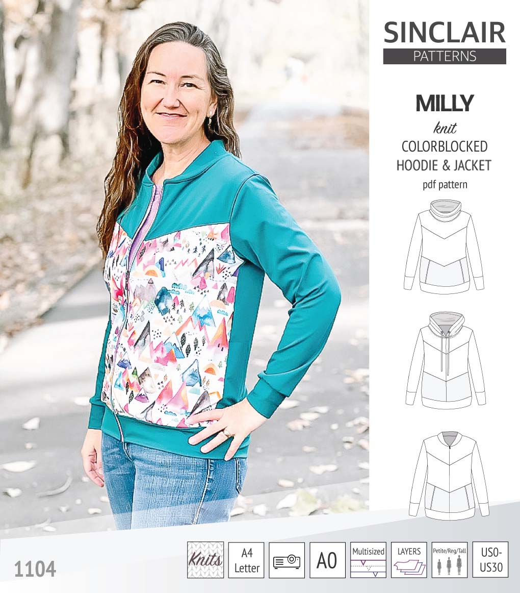 Milly colorblocked hoodie and zip up jacket (PDF) – Sinclair Patterns