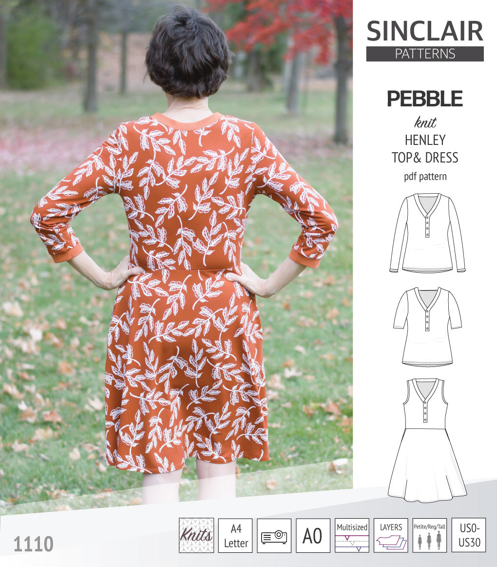 Pebble henley style top and dress (PDF) – Sinclair Patterns