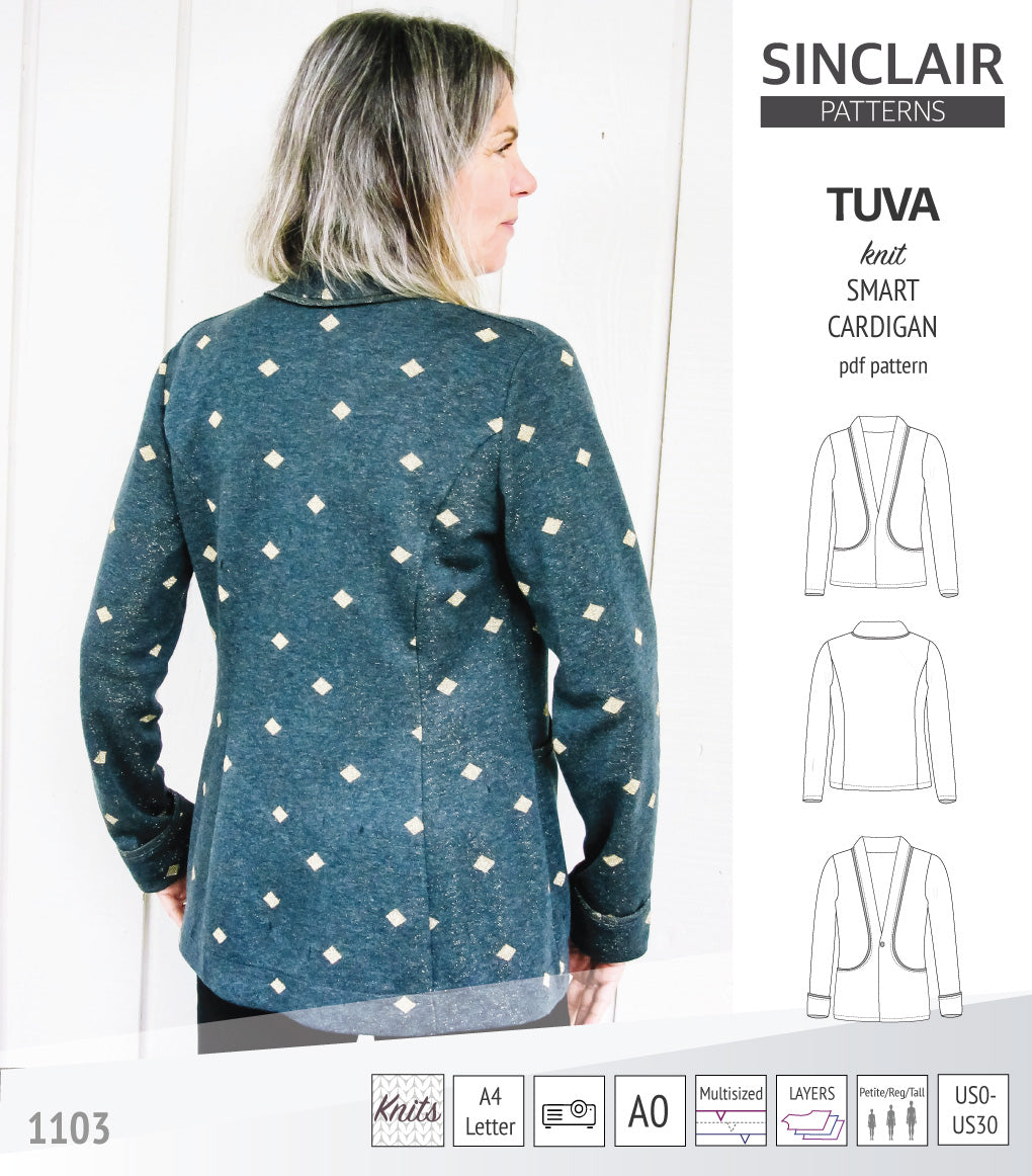 Sinclair Tuva Pattern Tuva knit smart cardigan and blazer pdf sewing pattern – Sinclair Patterns