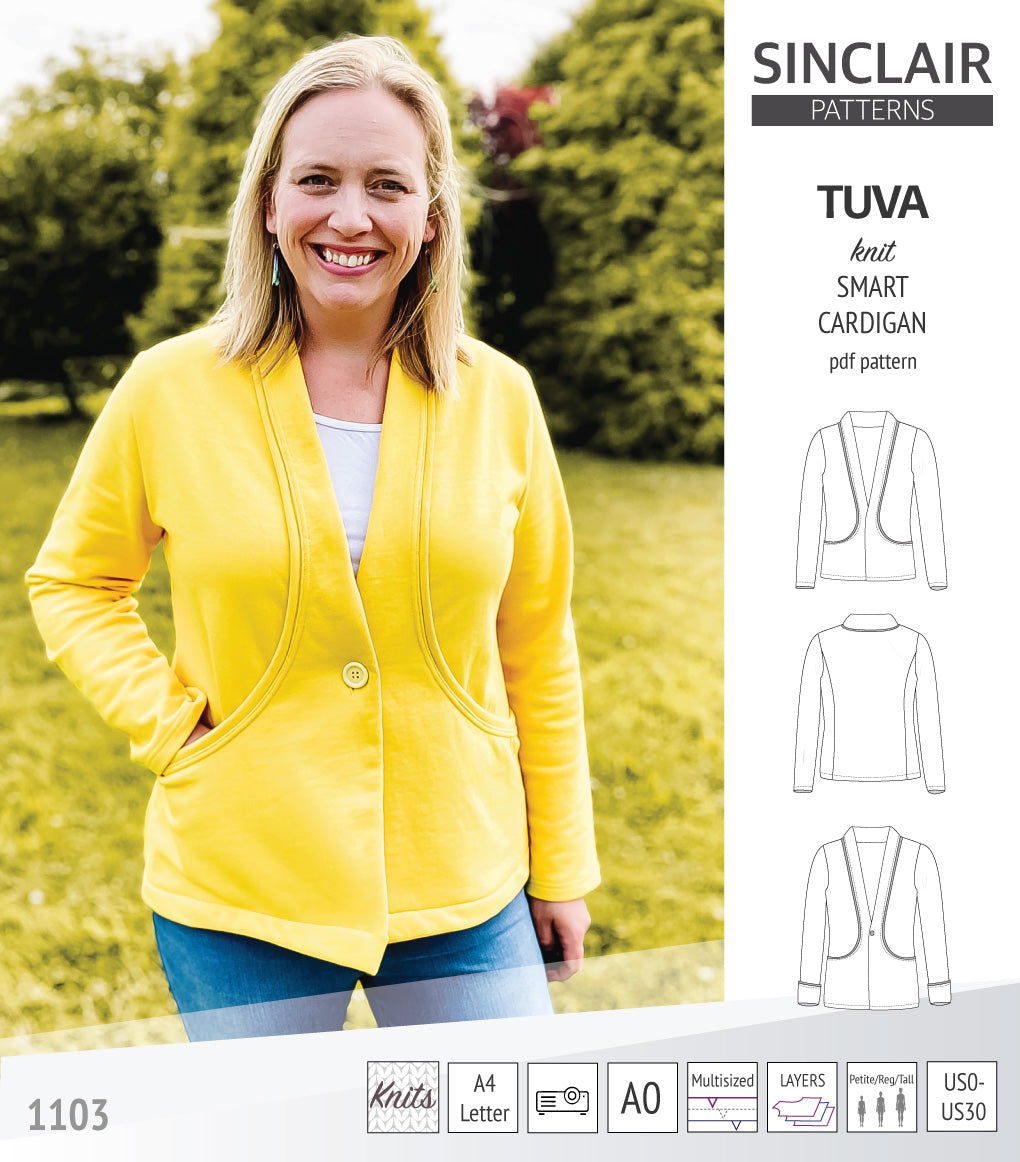 Sinclair Tuva Pattern Tuva knit smart cardigan and blazer pdf sewing pattern – Sinclair Patterns