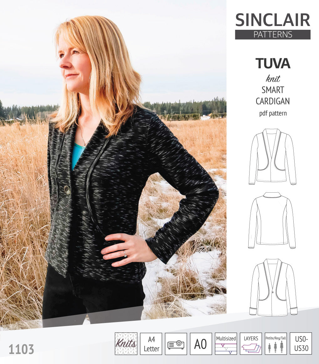 Sinclair Tuva Pattern Tuva knit smart cardigan and blazer pdf sewing pattern – Sinclair Patterns