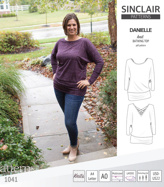 Danielle relaxed fit batwing knit top (PDF) - Sinclair Patterns