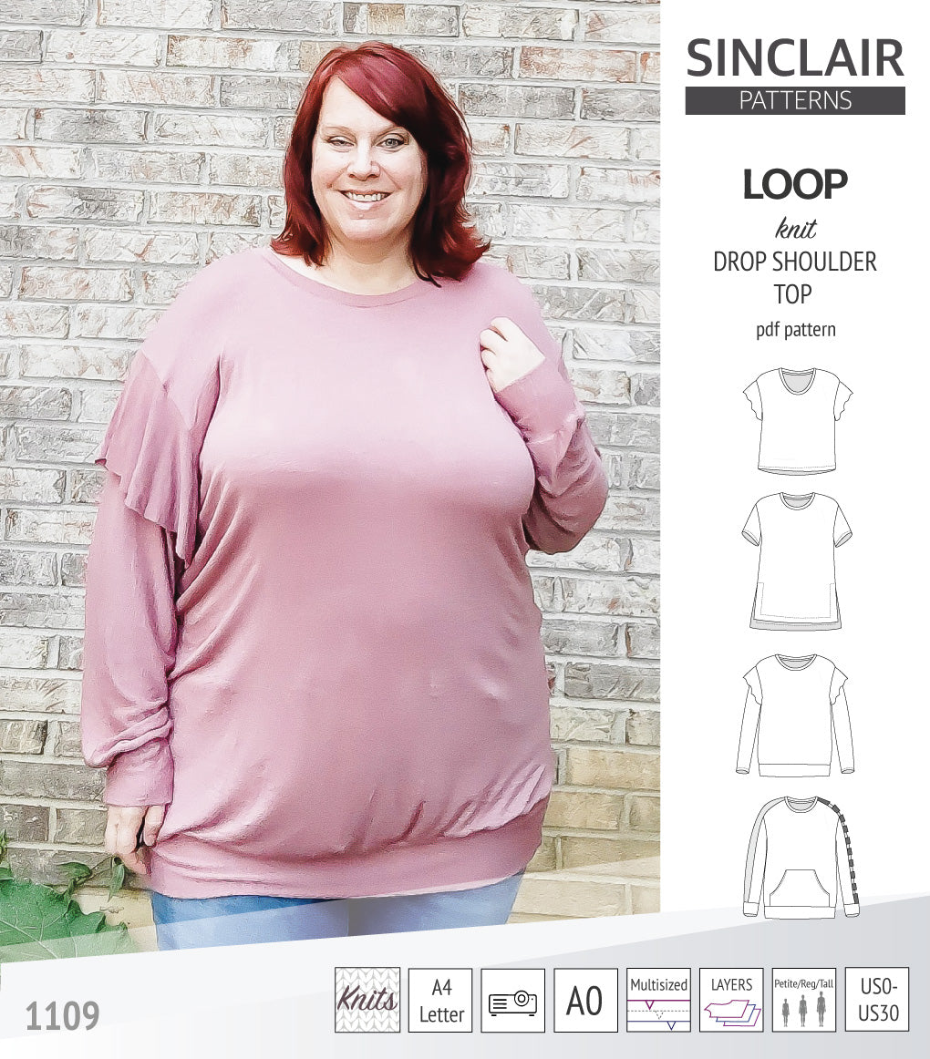 Loop drop shoulder knit top (PDF) – Sinclair Patterns