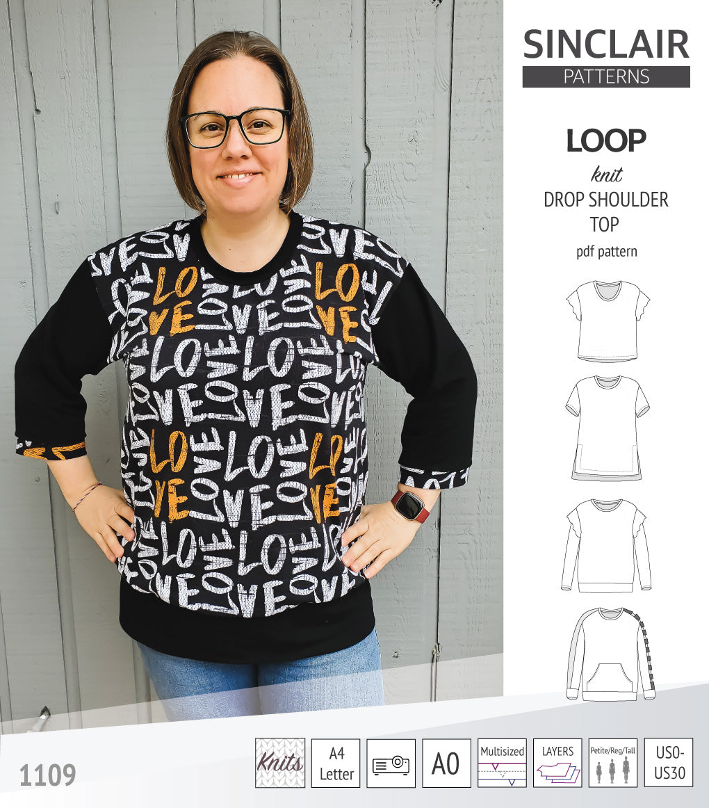 Loop drop shoulder knit top (PDF) – Sinclair Patterns