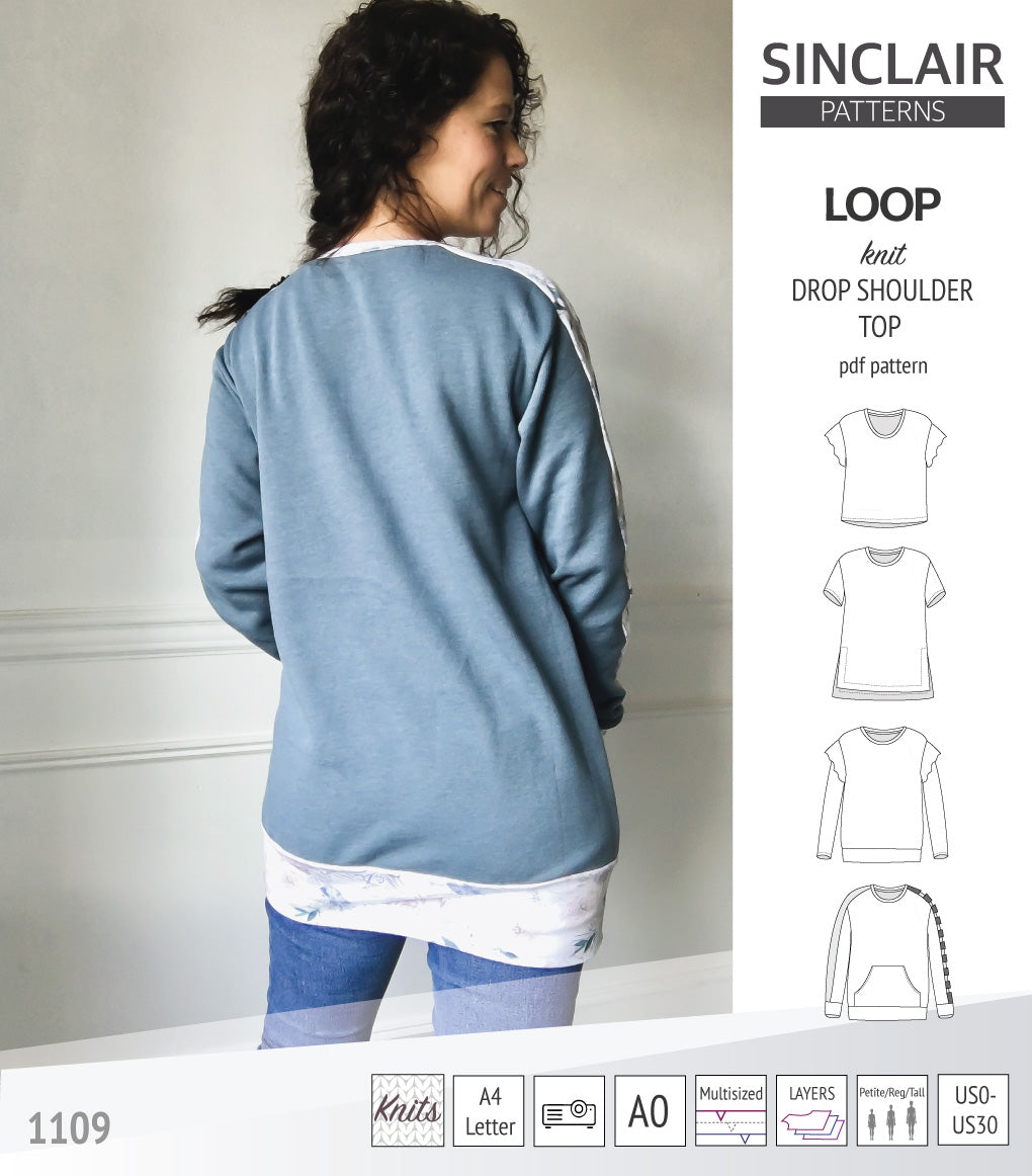 Loop drop shoulder knit top (PDF) – Sinclair Patterns