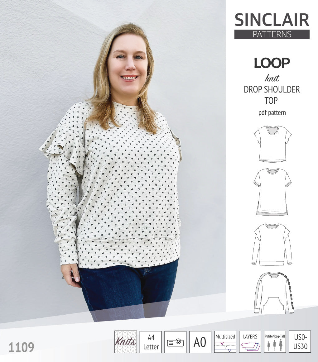 Loop drop shoulder knit top (PDF) – Sinclair Patterns