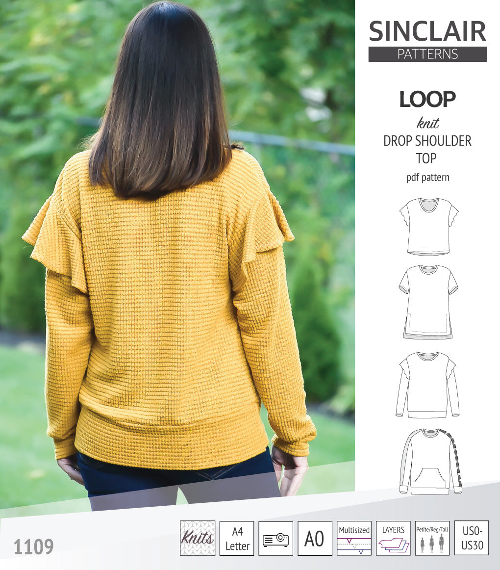 Loop drop shoulder knit top (PDF) – Sinclair Patterns