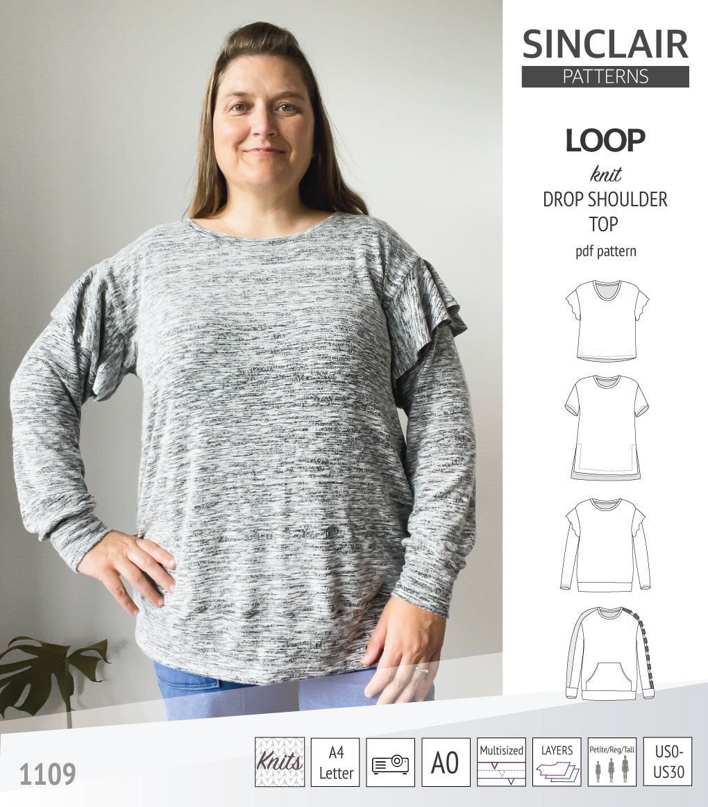 Loop drop shoulder knit top (PDF) – Sinclair Patterns