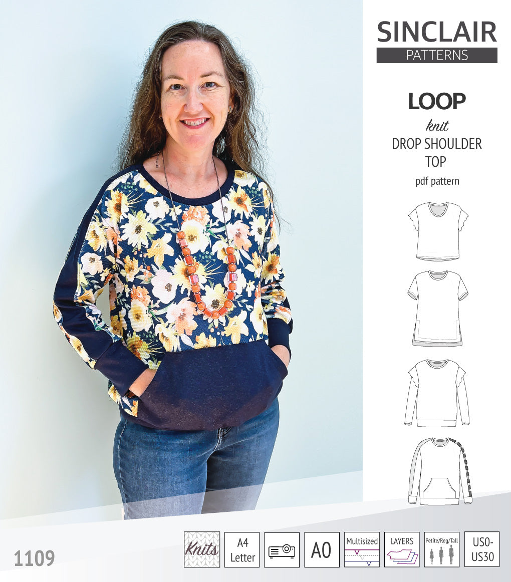 Loop drop shoulder knit top (PDF) – Sinclair Patterns