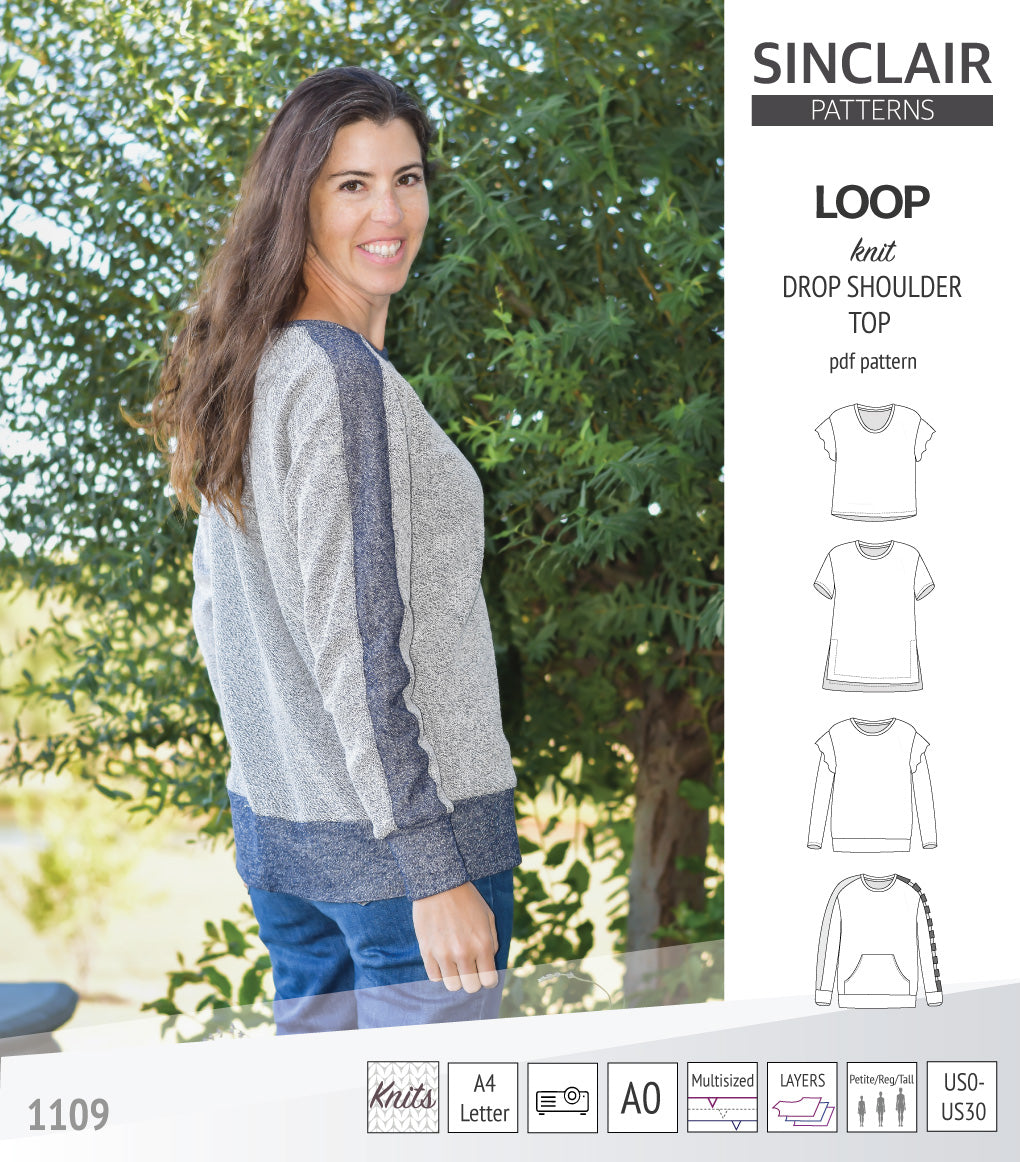 Loop drop shoulder knit top (PDF) – Sinclair Patterns