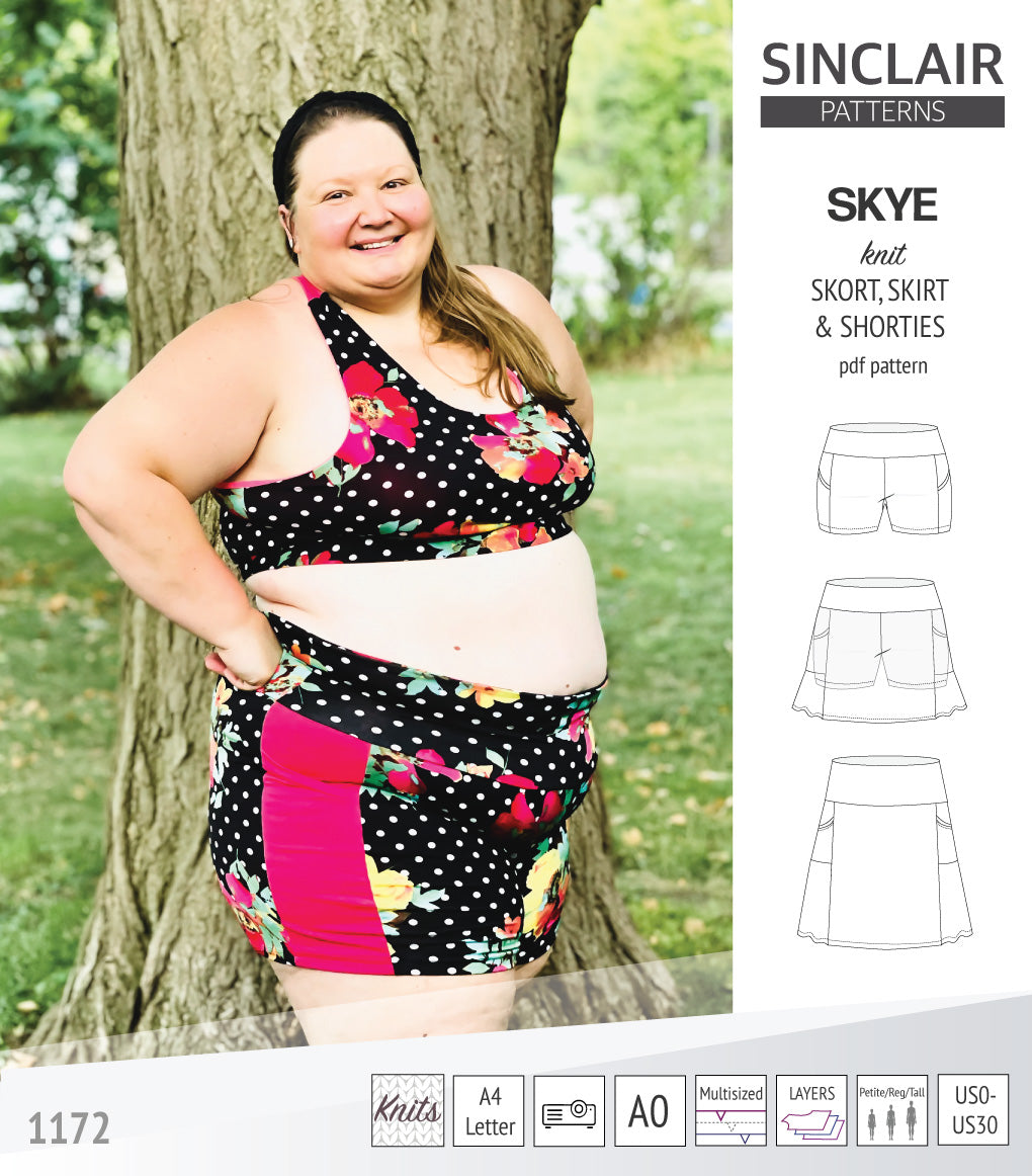 Skye skort, skirt and shorties with pockets and yoga waistband pdf ...