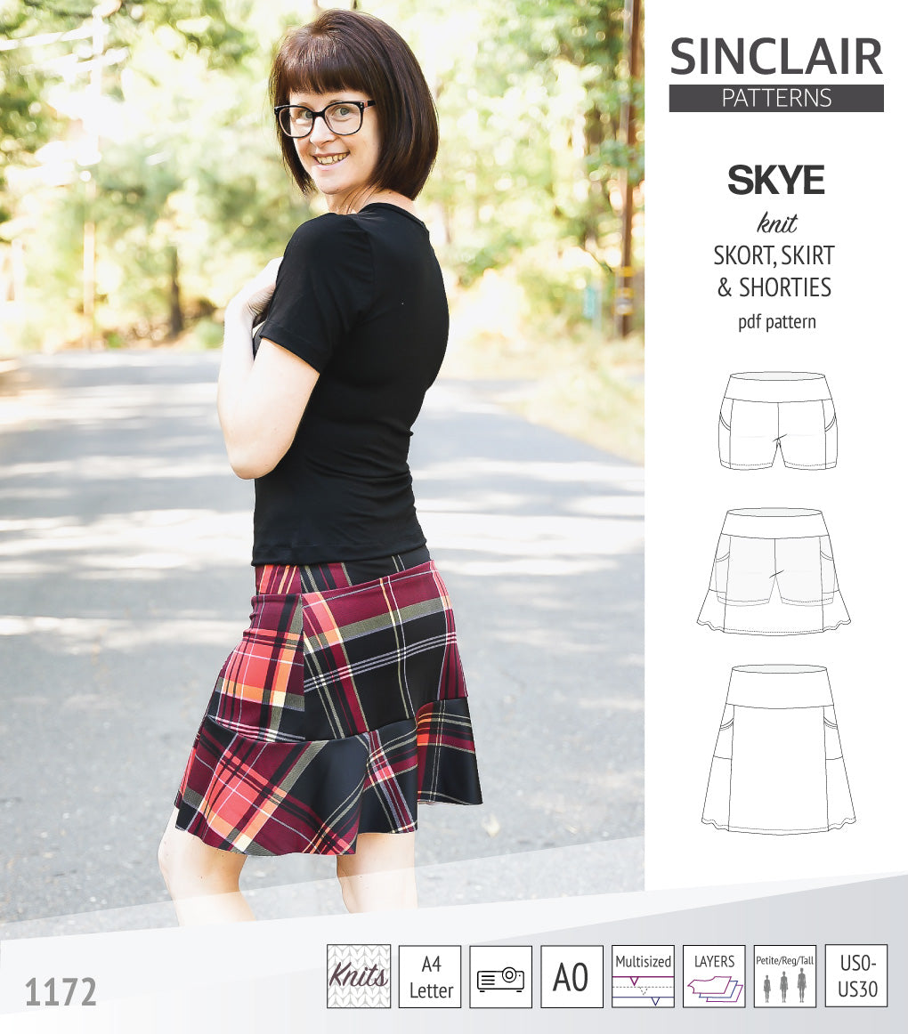 Skye skort, skirt and shorties with pockets and yoga waistband pdf ...