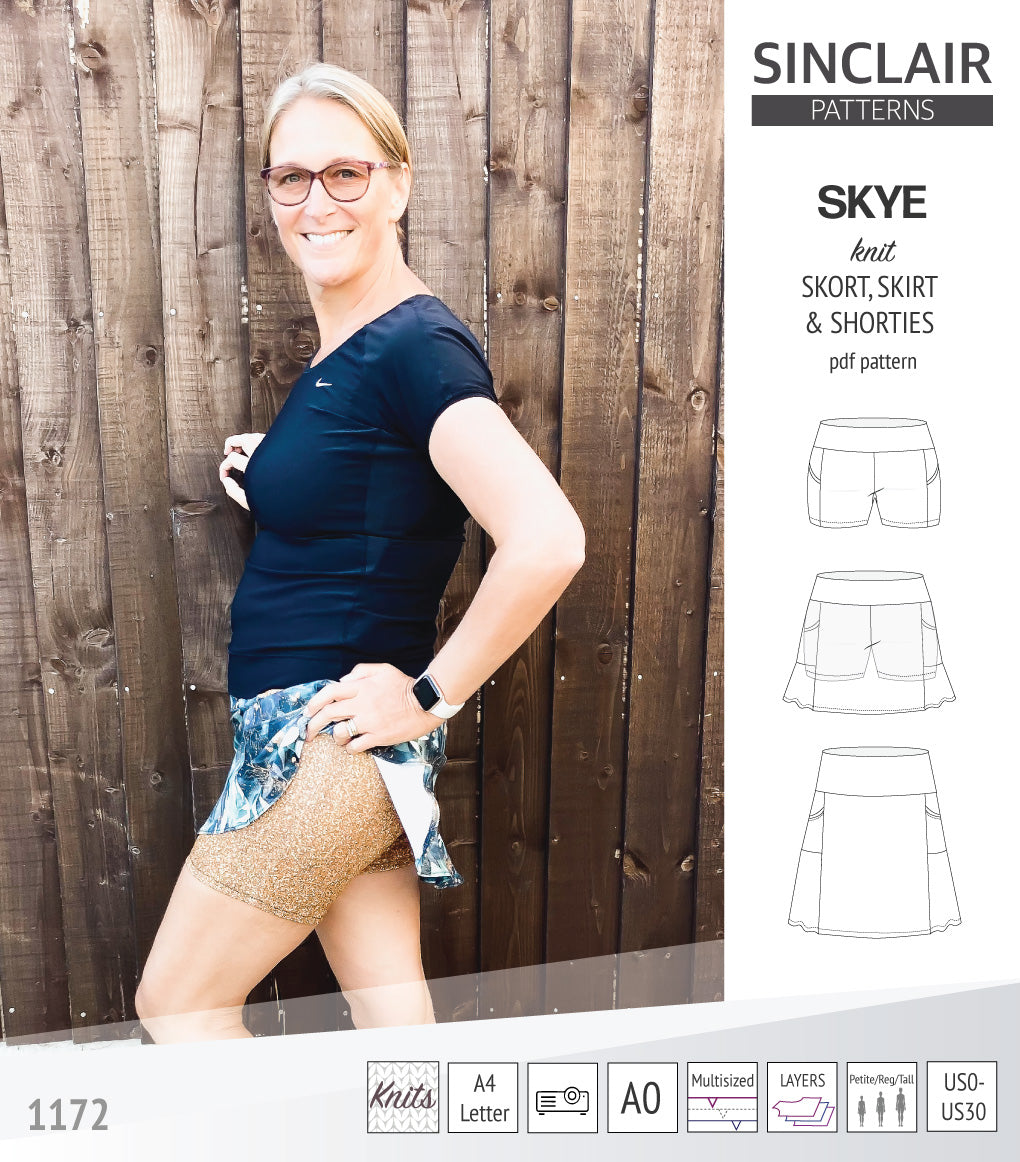 Skye skort, skirt and shorties with pockets and yoga waistband pdf ...