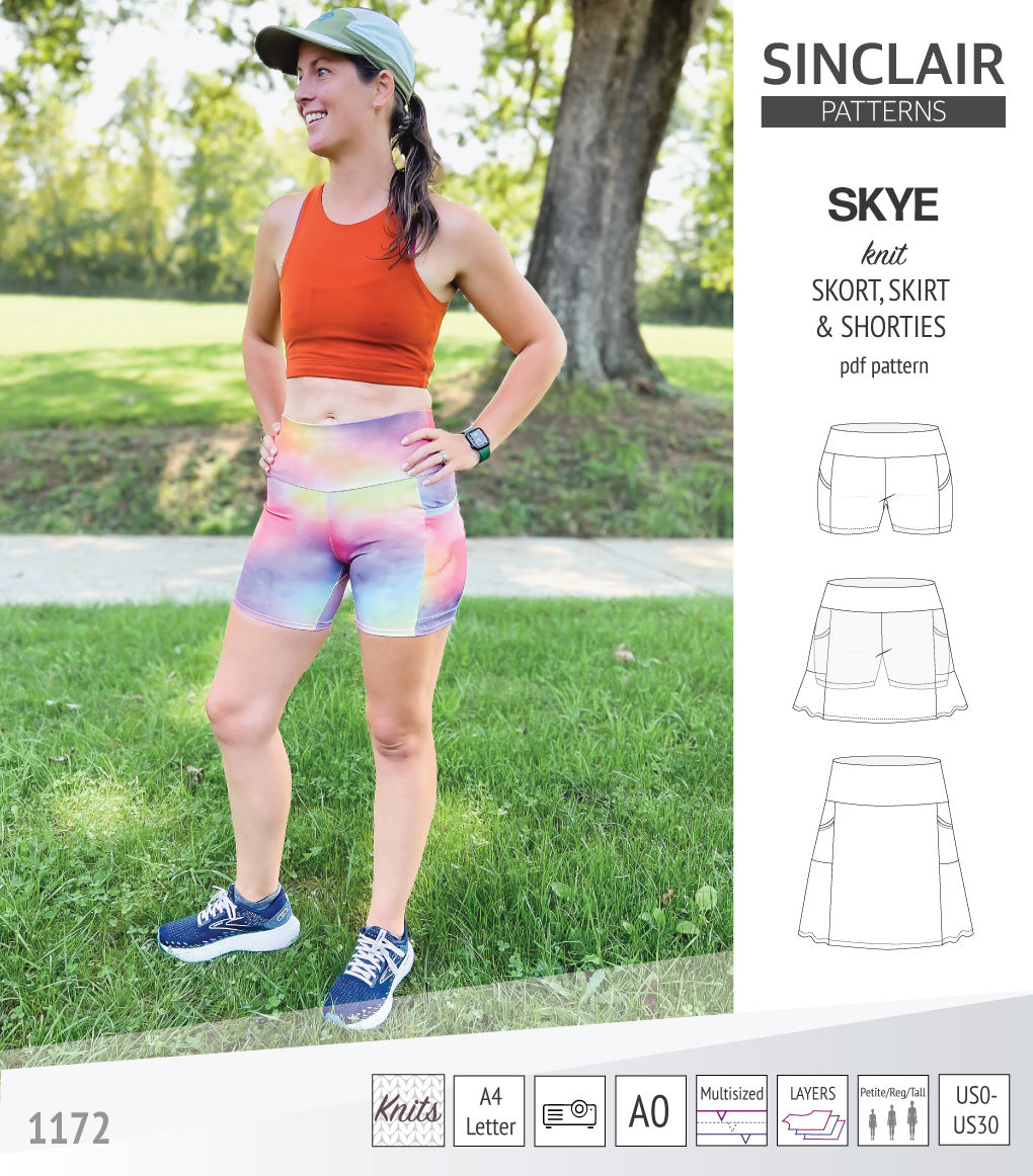 Skye skort, skirt and shorties with pockets and yoga waistband pdf ...