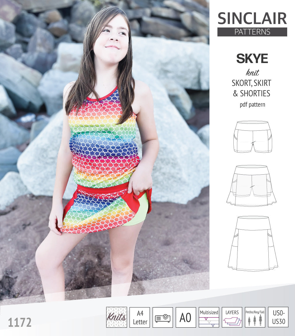 Skye skort, skirt and shorties with pockets and yoga waistband pdf ...